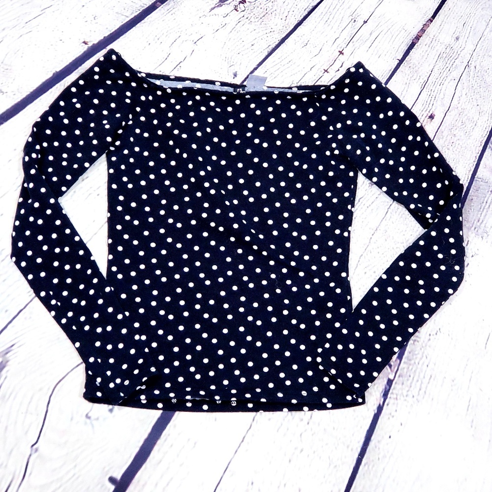 H&M Divided black with white polka dotes XS top